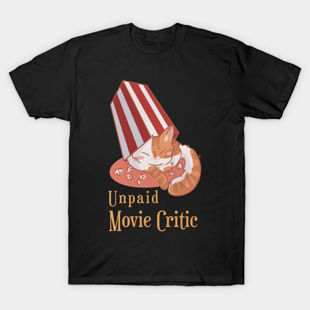 Unpaid Movie Critic - Red and white sleeping cat T-Shirt by Feline Emporium